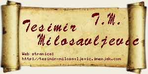 Tešimir Milosavljević vizit kartica
